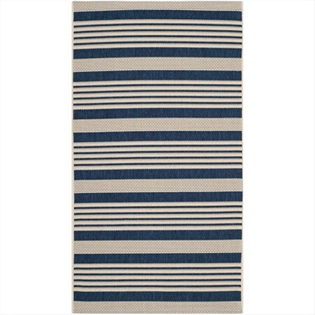 Safavieh 2 Ft. -7 In. X 5 Ft. Small Rectangle Indoor-Outdoor Courtyard- Navy And Beige- Power Loomed Rug CY6062-268-3